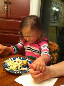 Praying before a meal - quite possibly the cutest thing ever. 